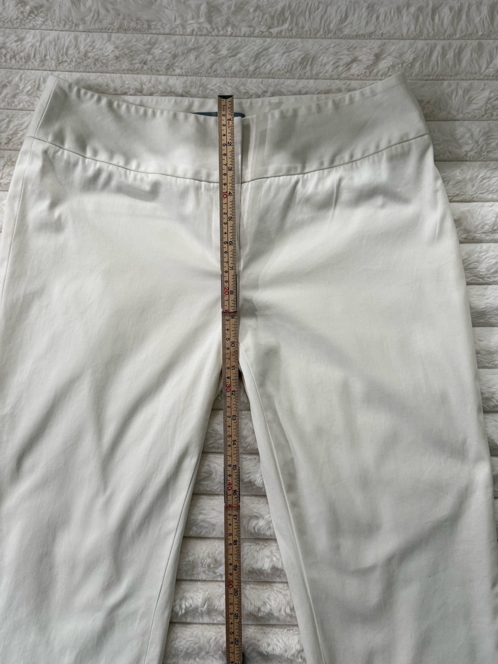 Cream white Capri Pants Sz 8 Cropped  Coastal Minimalist Classic Straight Leg - Picture 8 of 9